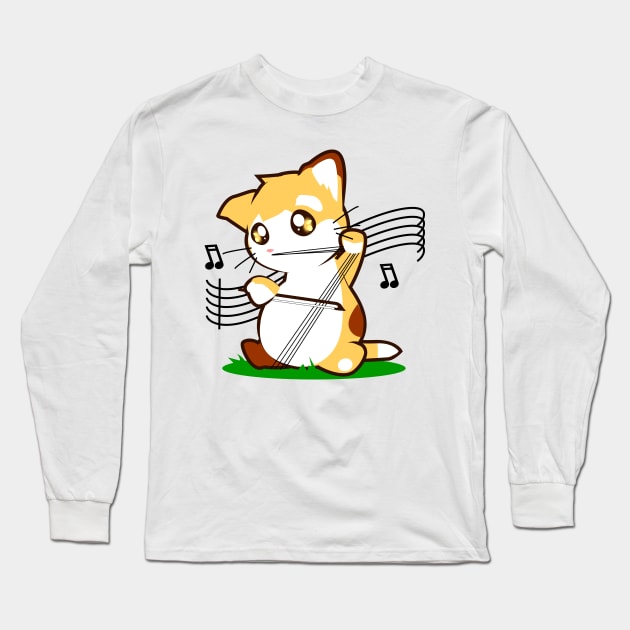 Cello Kitty Long Sleeve T-Shirt by Spikeani